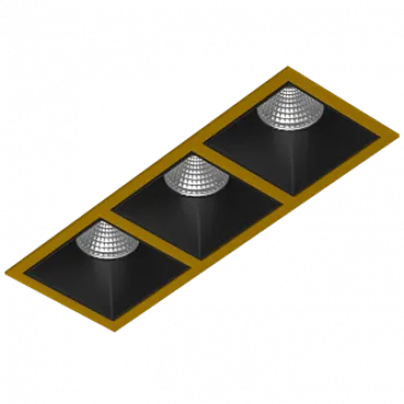 Встраиваемый светодиодный светильник LeDron RISE KIT RISE KIT 3 LED 3000K Gold-Black