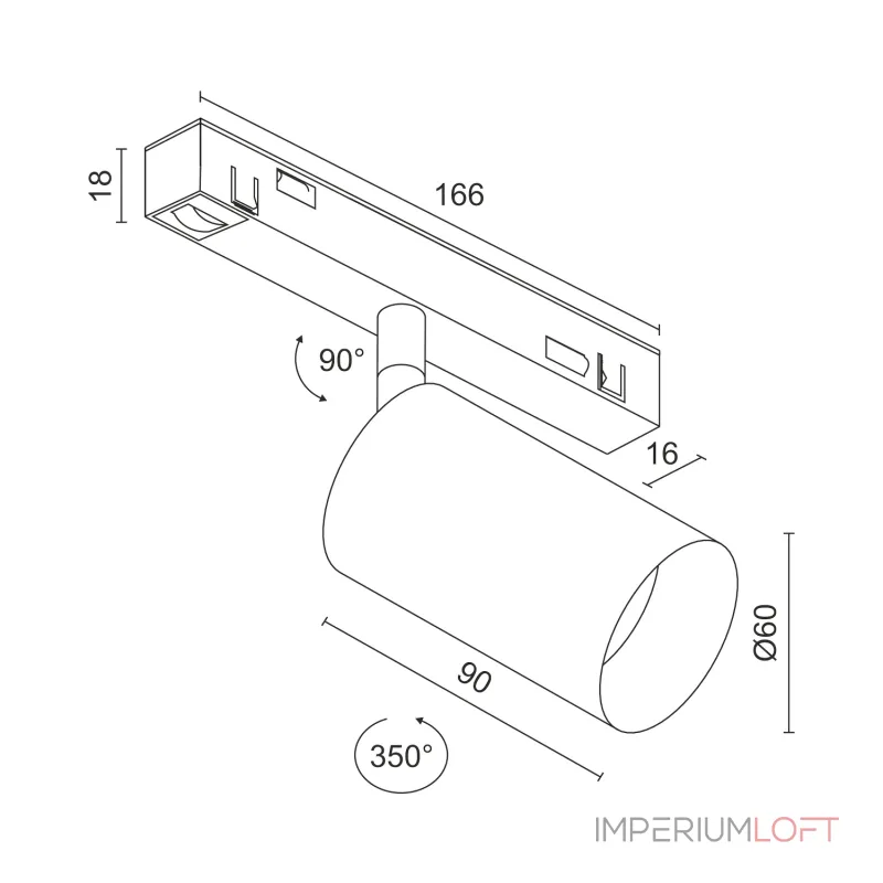 Светодиодный светильник для магнитной системы LeDron Sagi S60 Sagi S60 Dali Wh-Gl 4K