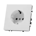 Розетка одинарная с заземлением с защитными шторками LeDron EU Socket White