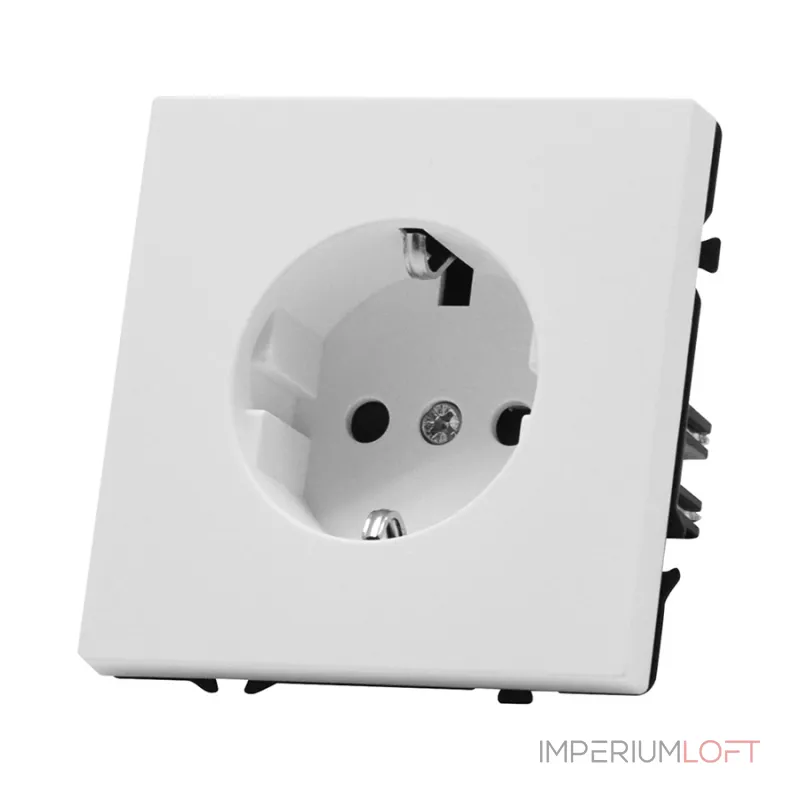 Розетка одинарная с заземлением с защитными шторками LeDron EU Socket White Розетка одинарная с заземлением с защитными шторками LeDron EU Socket White