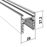 Накладной магнитный трек Ledron АВД-5412 1250 мм Mini Black от ImperiumLoft