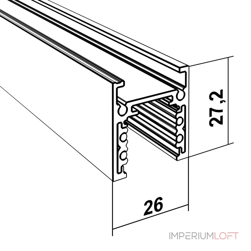 Накладной магнитный трек Ledron АВД-5412 1250 мм Mini Black от ImperiumLoft Накладной магнитный трек Ledron АВД-5412 1250 мм Mini Black от ImperiumLoft