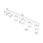 Потолочный поворотный светодиодный светильник LeDron SAGITONY SAGITONY E5 S60 Dim White