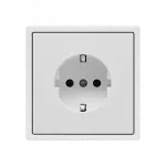 Розетка одинарная с заземлением с защитными шторками LeDron EU Socket White