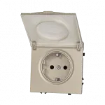Розетка одинарная с заземлением с крышкой с защитными шторками LeDron EU Socket with Waterproof Cover Cashmere