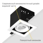 Встраиваемый поворотный светодиодный светильник LeDron ON-201-9W WH-BK