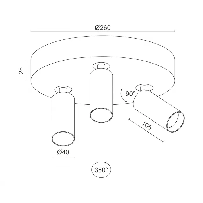 Потолочный поворотный светодиодный светильник LeDron SAGITONY SAGITONY R3 S40 W-Bl от ImperiumLoft
