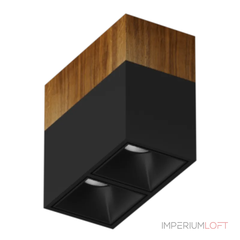 Потолочный светильник Ledron KUBING 2 Wooden 130 Black TRIAC 4000K