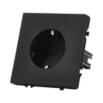 Розетка одинарная с заземлением с защитными шторками LeDron EU Socket Black