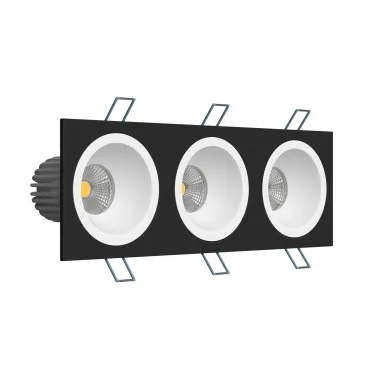 Встраиваемый светодиодный светильник LeDron LH07H-R LH07H-R SQ3 Black-White 30W 4000K DIM TRIAC