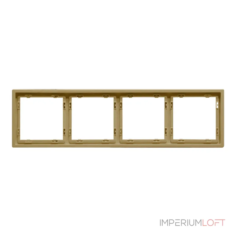 Рамка на 4 поста для розеток и выключателей LeDron 4 Frame PC Gold