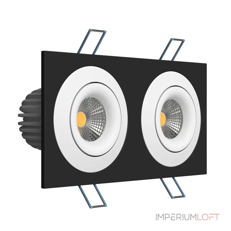 Встраиваемый поворотный светодиодный светильник LeDron LH07SB-R LH07SB-R SQ2 Black-White 20W 3000K DIM TRIAC