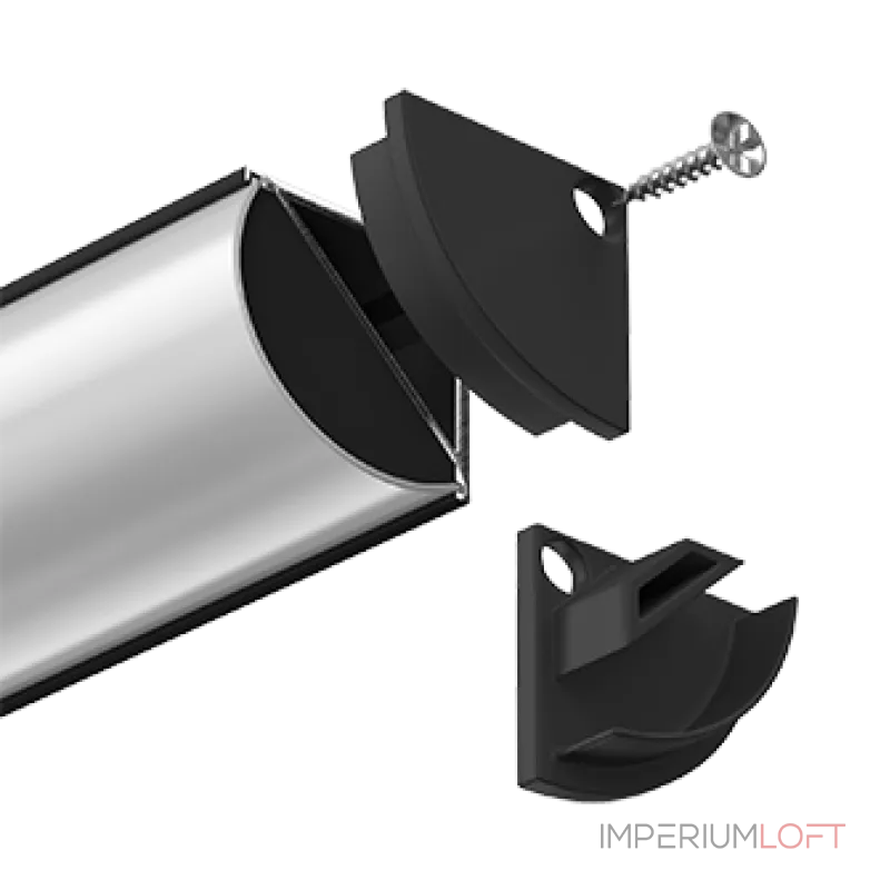 Комплект заглушек для углового профиля Ledron 1515-Z Black