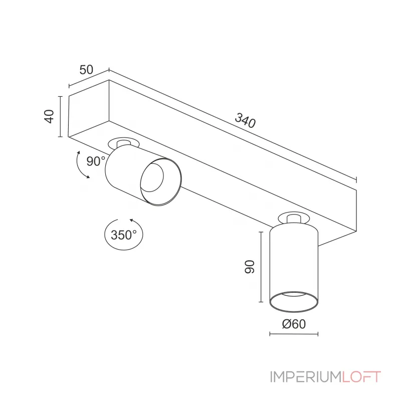 Потолочный поворотный светодиодный светильник LeDron SAGITONY SAGITONY E2 S60 W-Gl 4000K от ImperiumLoft Потолочный поворотный светодиодный светильник LeDron SAGITONY SAGITONY E2 S60 W-Gl 4000K от ImperiumLoft