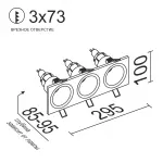 Встраиваемый светильник под сменную лампу LeDron AO1501009 AO1501009 SQ3 Black-White