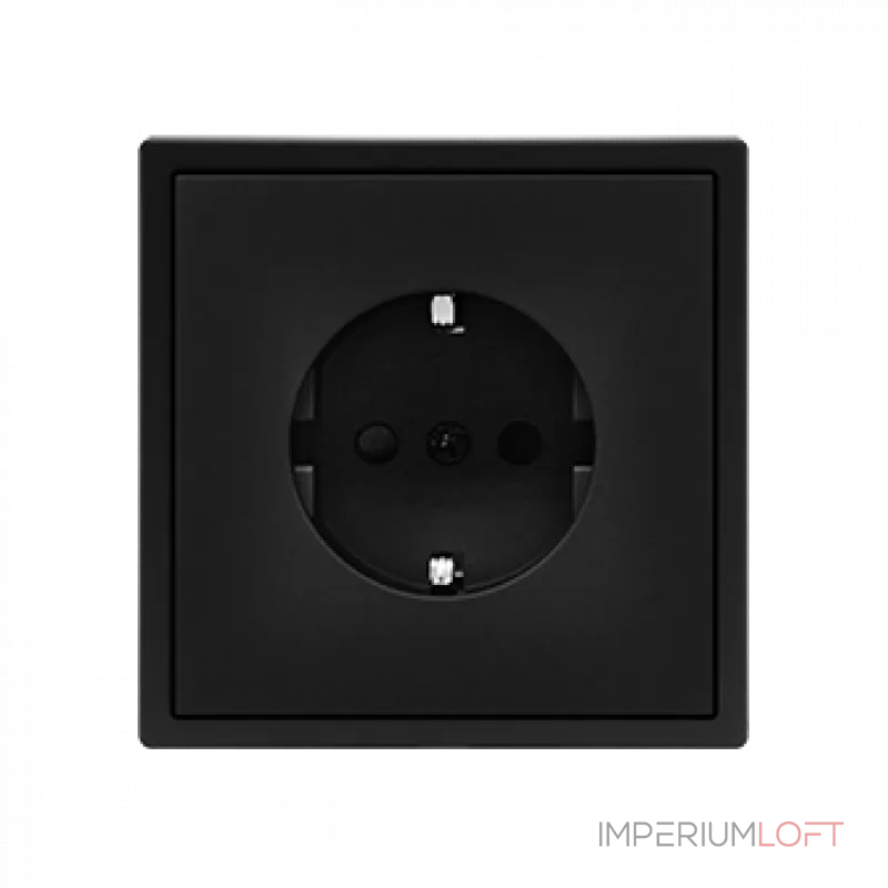 Розетка одинарная с заземлением с защитными шторками LeDron EU Socket Black