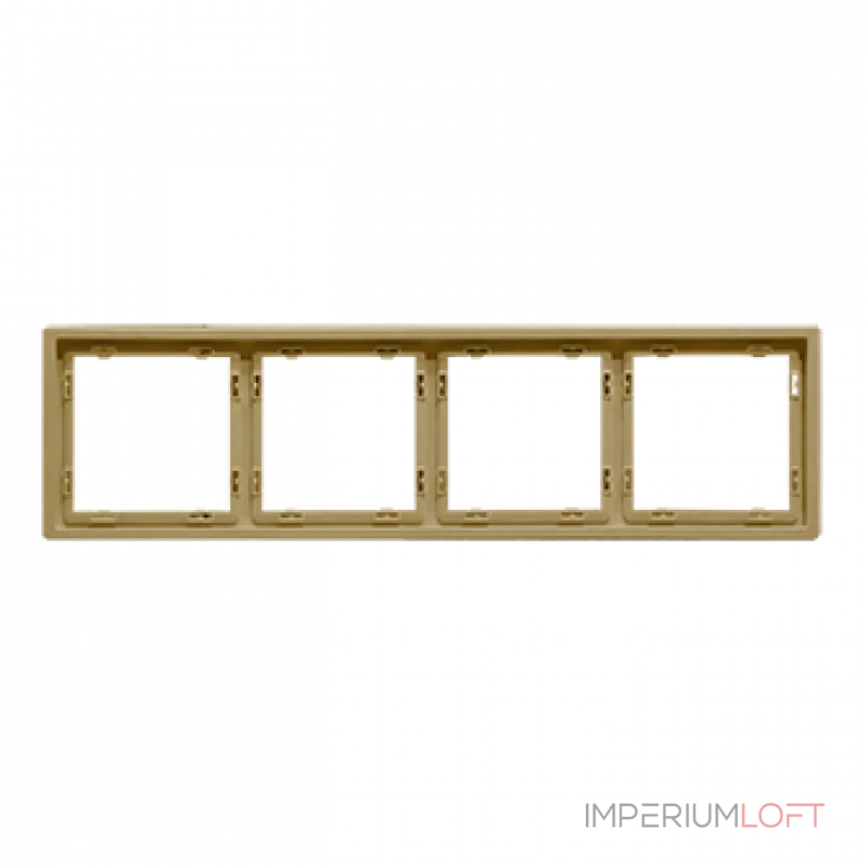 Рамка на 4 поста для розеток и выключателей LeDron 4 Frame PC Gold