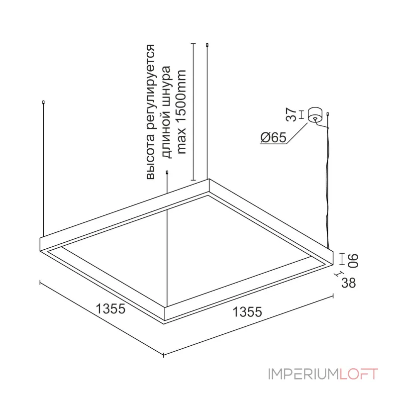 Подвесной светильник LeDron KVADRO HL Wooden KVADRO HL 1355 4K Wh