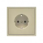 Розетка одинарная с заземлением с защитными шторками LeDron EU Socket Cashmere