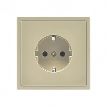 Розетка одинарная с заземлением с защитными шторками LeDron EU Socket Cashmere
