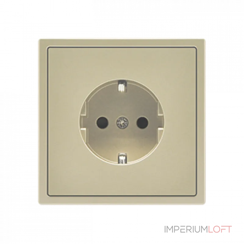 Розетка одинарная с заземлением с защитными шторками LeDron EU Socket Cashmere