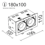 Встраиваемый поворотный светодиодный светильник LeDron ON-202-9W BK-BK