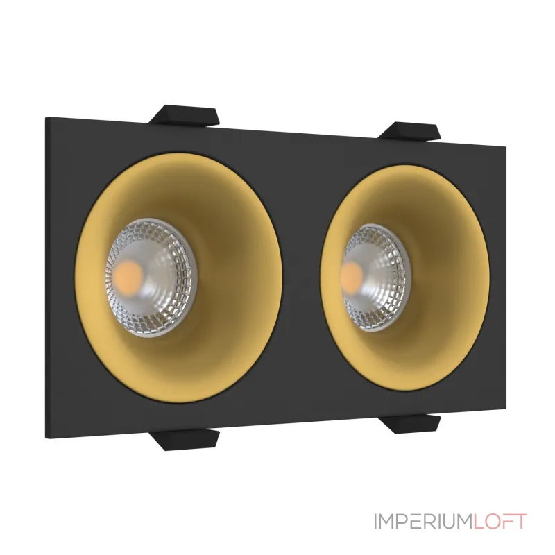 Встраиваемый светильник под сменную лампу LeDron MJ1003 MJ1003 SQ2 Black-Gold от ImperiumLoft