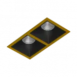 Встраиваемый светодиодный светильник LeDron RISE KIT RISE KIT 2 LED 3000K Gold-Black