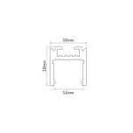 Накладной профиль LUMKER LS-12-WH белый 16*18*2500 мм
