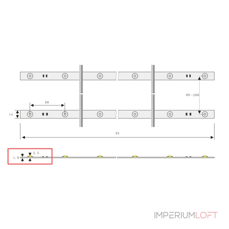 Светодиодная линейка L950 SWG PRO 4000K SMD3030 24В IP42 12.6Вт/м 12 LED/м SWG-312-24-NW4
