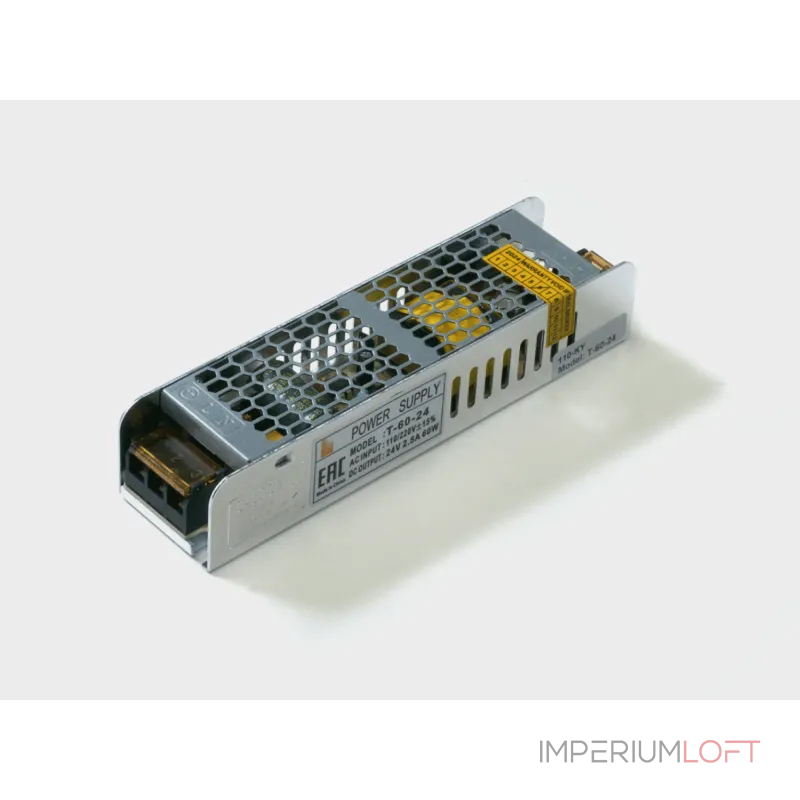 Блок питания для светодиодных лент компактный (узкий) 60 W 24V T-60-24 Блок питания для светодиодных лент компактный (узкий) 60 W 24V T-60-24