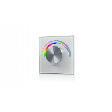 Радио панель встраиваемая в стену с валкодером на 1 зону для RGB ленты белая W-RGB-W