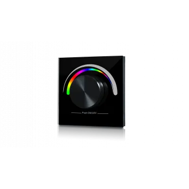Радио панель встраиваемая в стену с валкодером на 1 зону для RGB ленты чёрная W-RGB-B Радио панель встраиваемая в стену с валкодером на 1 зону для RGB ленты чёрная W-RGB-B