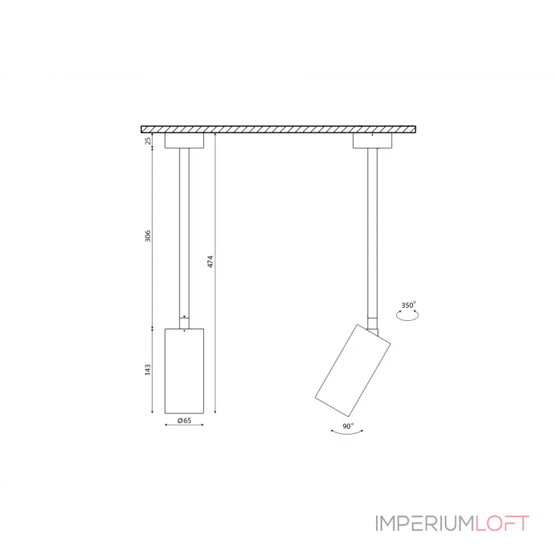 Крепление сменное М5 для светильников VILLY поворотное накладное удлинненное Белый VL-M5-WH от ImperiumLoft Крепление сменное М5 для светильников VILLY поворотное накладное удлинненное Белый VL-M5-WH от ImperiumLoft