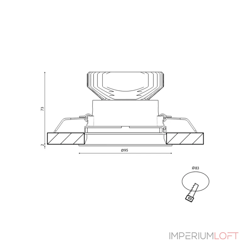 Корпус светильника потолочный встраиваемый наклонный, Белый, IP20, COMBO-41-WH