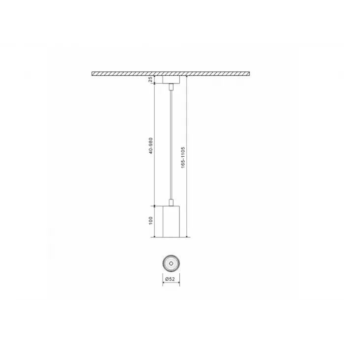 Крепление сменное М6 для светильников MINI VILLY, подвесное, цвет Черный, MINI-VL-M6-BL от ImperiumLoft