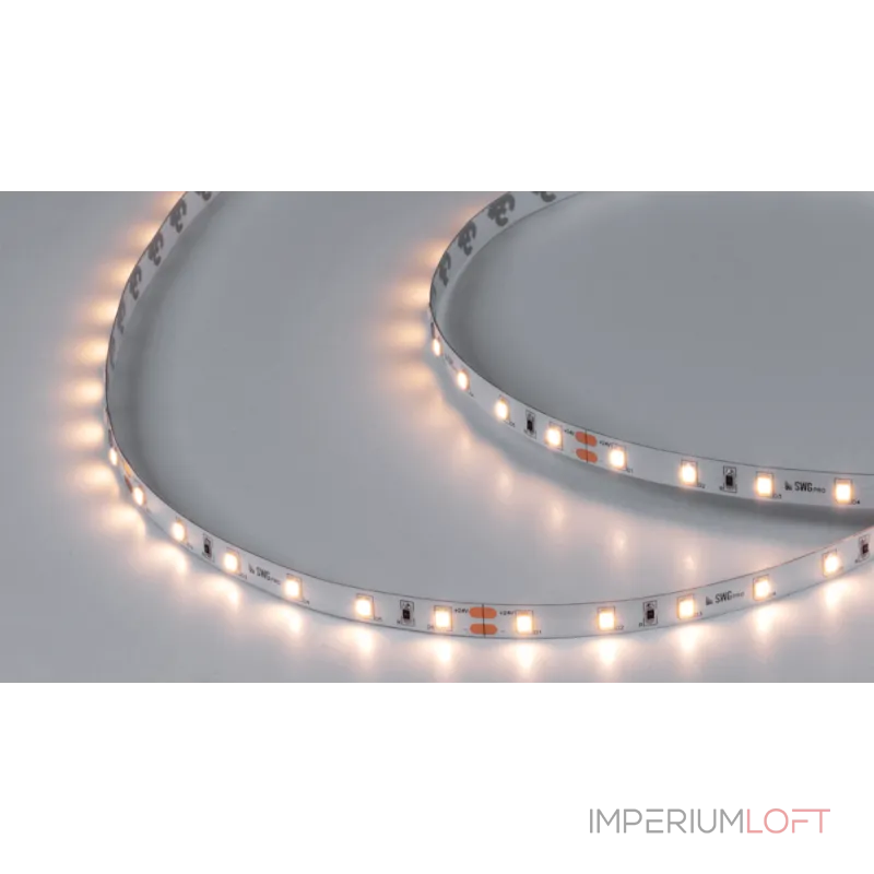 Светодиодная лента SWG PRO 2835, 60 LED/м, 4,8 Вт/м, 24В , IP20, Цвет: Тёплый белый, SWG2P60-24-4.8-WW Светодиодная лента SWG PRO 2835, 60 LED/м, 4,8 Вт/м, 24В , IP20, Цвет: Тёплый белый, SWG2P60-24-4.8-WW
