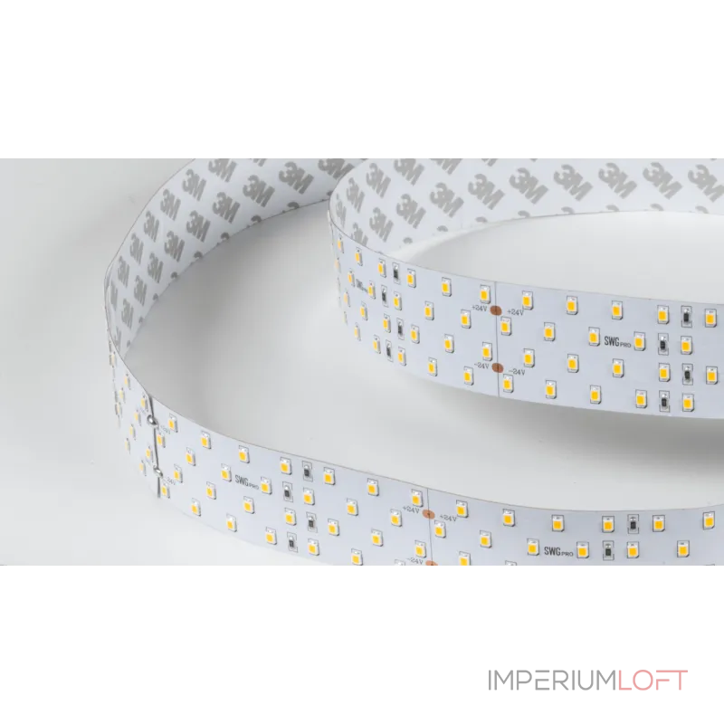 Светодиодная лента SWG PRO 2835, 280 LED/м, 26 Вт/м, 24В , IP20, Цвет: Тёплый белый, SWG2P280-24-26-WW-20