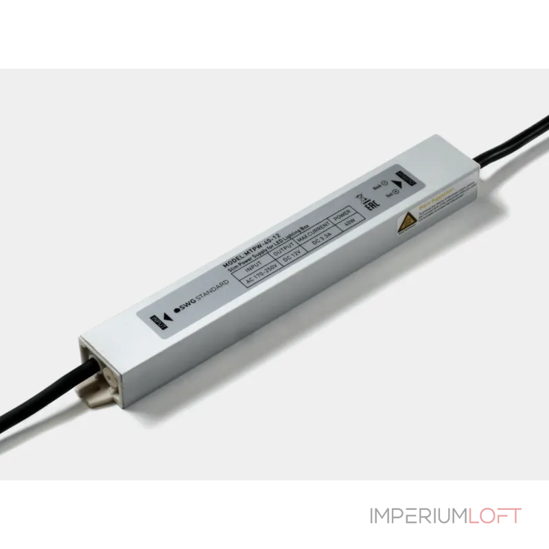 Блок питания для светодиодных лент TPW, 40 W Влагозащитный, 12 V, MTPW-40-12 Блок питания для светодиодных лент TPW, 40 W Влагозащитный, 12 V, MTPW-40-12