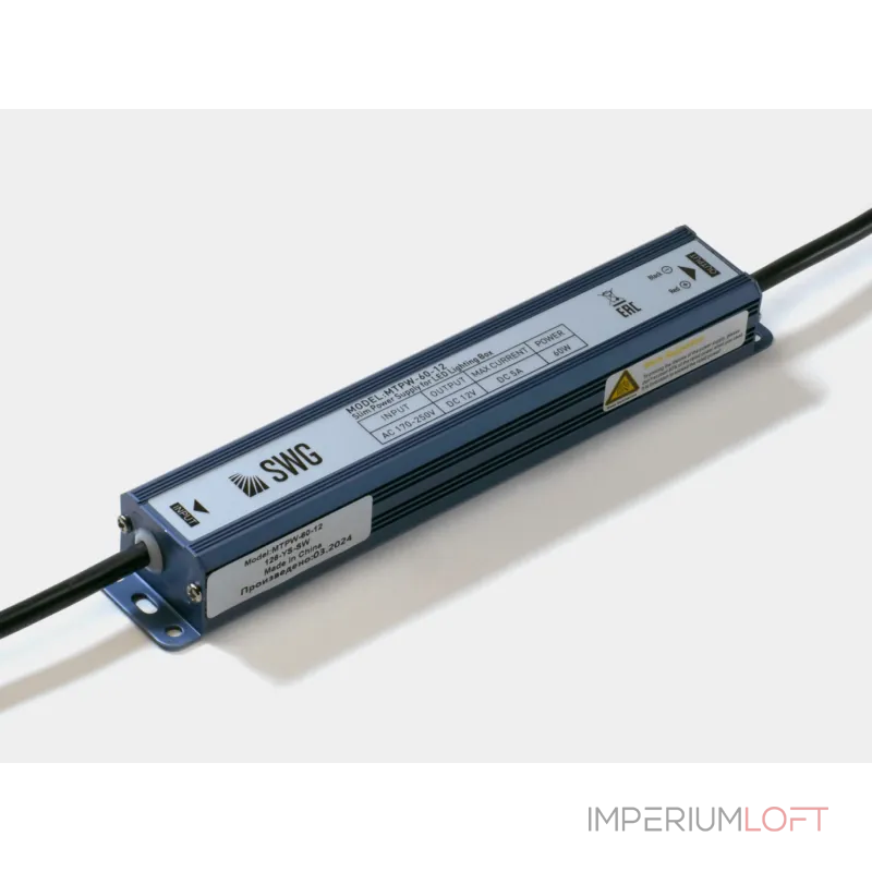 Блок питания для светодиодных лент TPW, 60 W Влагозащитный, 12 V, MTPW-60-12 Блок питания для светодиодных лент TPW, 60 W Влагозащитный, 12 V, MTPW-60-12