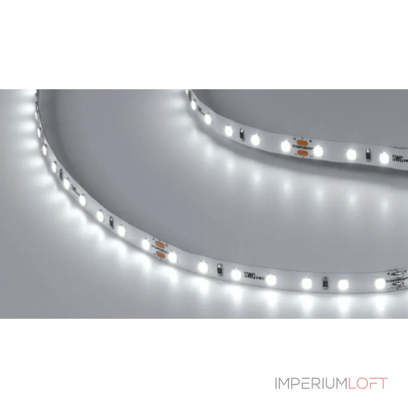 Светодиодная лента SWG PRO 2835, 84 LED/м, 8,6 Вт/м, 24В , IP20, Цвет: Холодный белый, SWG2P84-24-8.6-W Светодиодная лента SWG PRO 2835, 84 LED/м, 8,6 Вт/м, 24В , IP20, Цвет: Холодный белый, SWG2P84-24-8.6-W