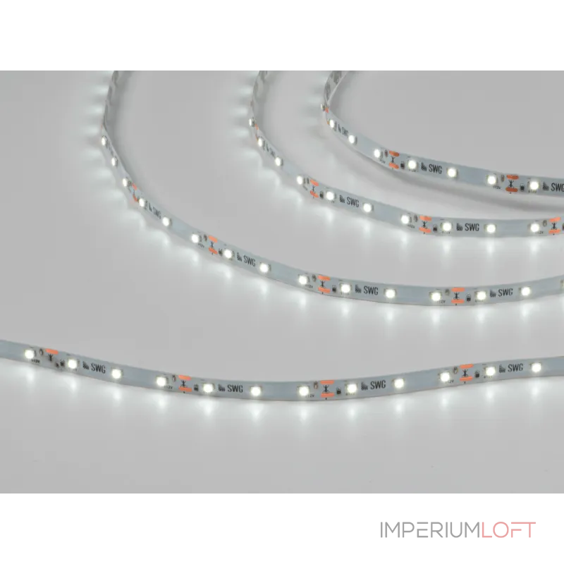 Светодиодная лента 3528, 60 LED/м, 4,8 Вт/м, 12В , IP20, Цвет: Холодный белый, SWG360-12-4.8-W-M Светодиодная лента 3528, 60 LED/м, 4,8 Вт/м, 12В , IP20, Цвет: Холодный белый, SWG360-12-4.8-W-M