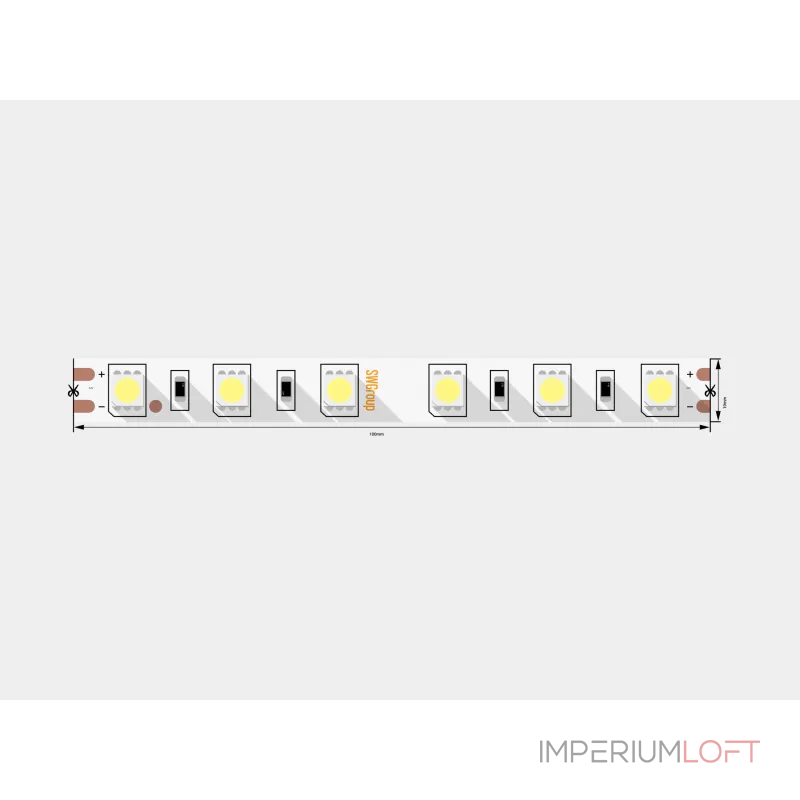 Светодиодная лента 5050, 60 LED/м, 14,4 Вт/м, 24В , IP20, Цвет: Тёплый белый, SWG560-24-14.4-WW-M