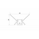 Встраиваемый угловой алюминиевый профиль SWG PRO, RC-4425-2.5
