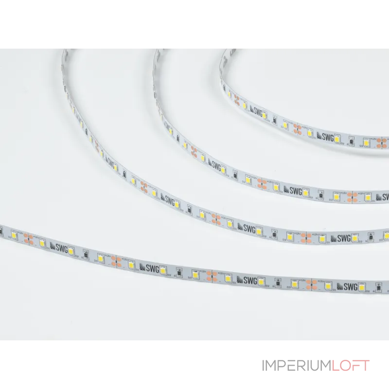 Светодиодная лента 2835, 60 LED/м, 4,8 Вт/м, 12В , IP20, 3M, Цвет: Нейтральный белый, SWG260-12-4.8-NW-M Светодиодная лента 2835, 60 LED/м, 4,8 Вт/м, 12В , IP20, 3M, Цвет: Нейтральный белый, SWG260-12-4.8-NW-M