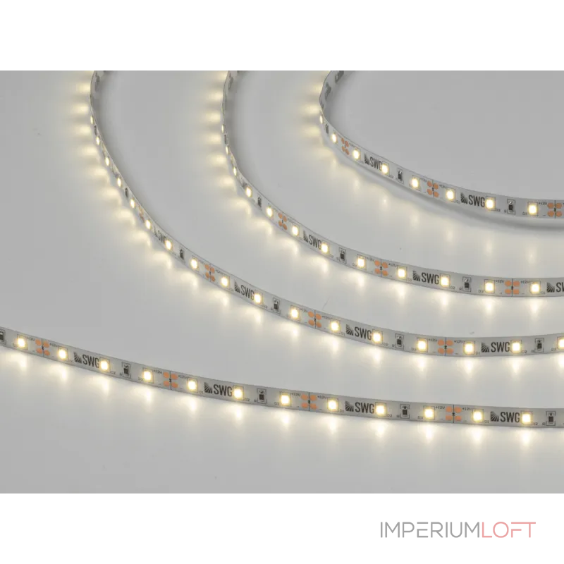 Светодиодная лента 2835, 60 LED/м, 4,8 Вт/м, 12В , IP20, 3M, Цвет: Нейтральный белый, SWG260-12-4.8-NW-M Светодиодная лента 2835, 60 LED/м, 4,8 Вт/м, 12В , IP20, 3M, Цвет: Нейтральный белый, SWG260-12-4.8-NW-M