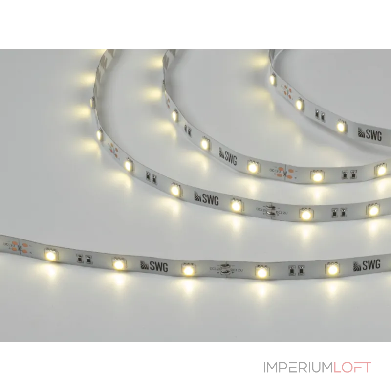 Светодиодная лента 5050, 30 LED/м, 7,2 Вт/м, 12В , IP20, Цвет: Нейтральный белый, SWG530-12-7.2-NW-M Светодиодная лента 5050, 30 LED/м, 7,2 Вт/м, 12В , IP20, Цвет: Нейтральный белый, SWG530-12-7.2-NW-M