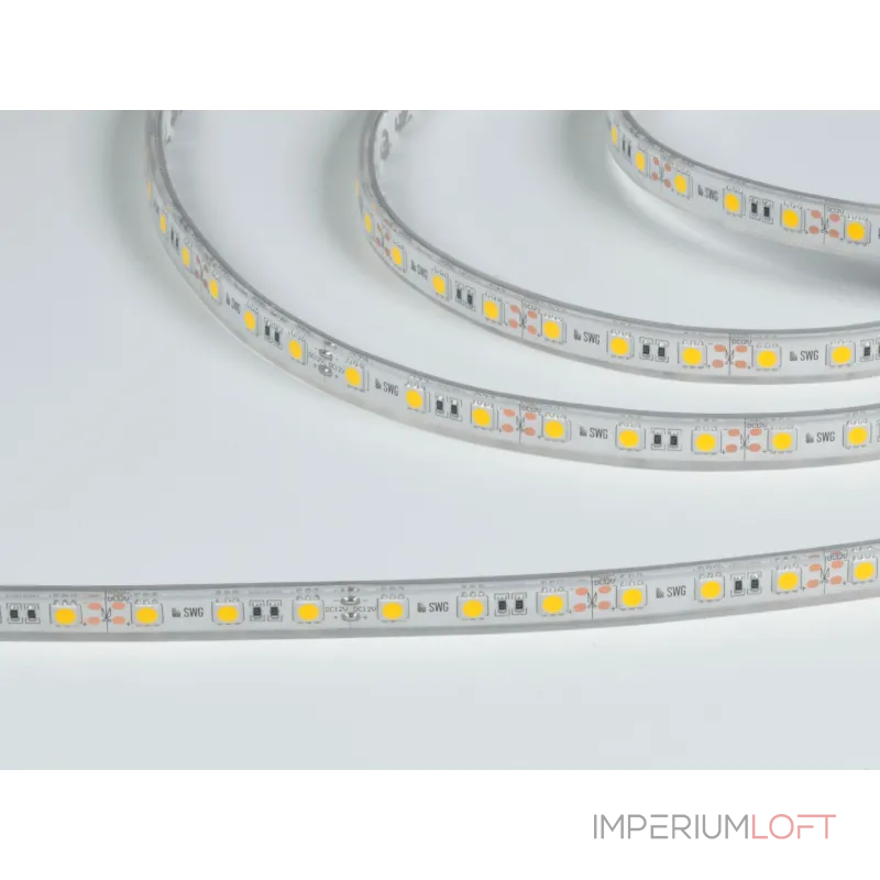 Светодиодная лента 5050, 60 LED/м, 14,4 Вт/м, 12В , IP68, Цвет: Тёплый белый, SWG560-12-14.4-WW-68-M Светодиодная лента 5050, 60 LED/м, 14,4 Вт/м, 12В , IP68, Цвет: Тёплый белый, SWG560-12-14.4-WW-68-M