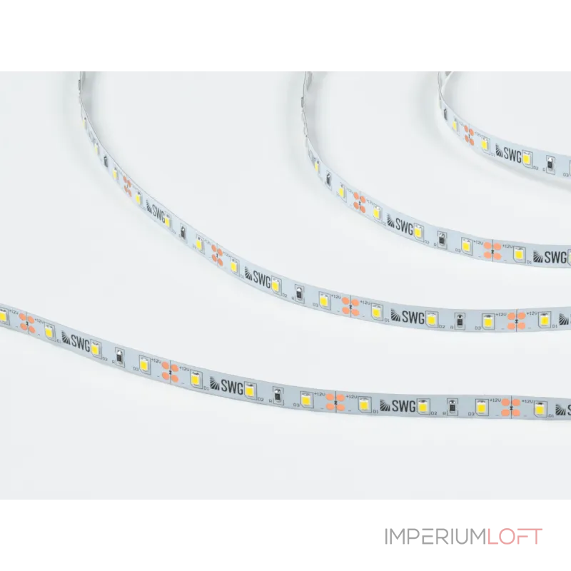 Светодиодная лента 2835, 60 LED/м, 6,3 Вт/м, 12В , IP20, Цвет: Нейтральный белый, SWG260-12-6.3-NW-M Светодиодная лента 2835, 60 LED/м, 6,3 Вт/м, 12В , IP20, Цвет: Нейтральный белый, SWG260-12-6.3-NW-M