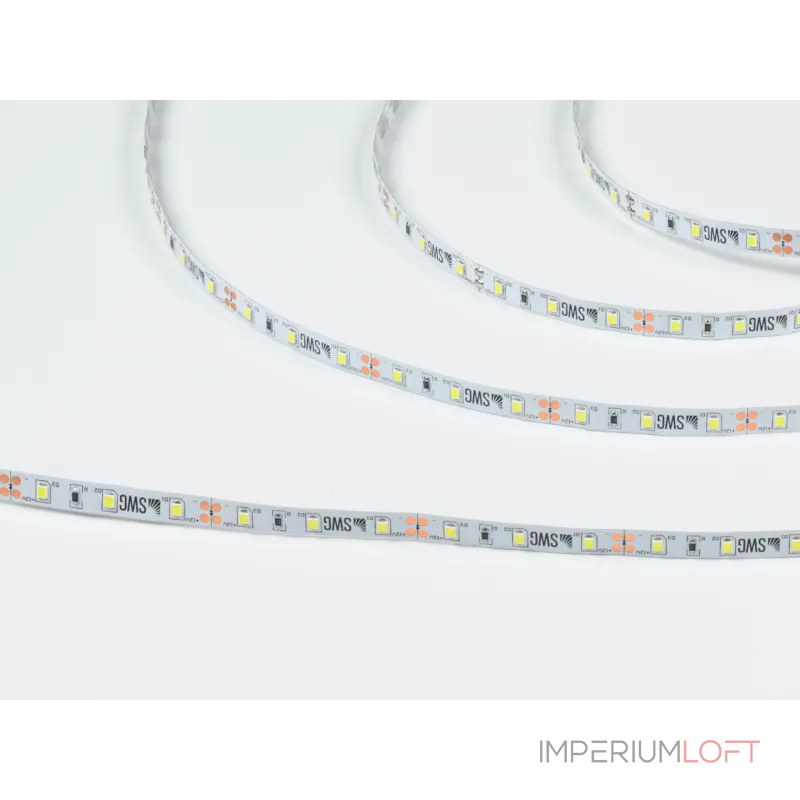 Светодиодная лента 2835, 60 LED/м, 6,3 Вт/м, 12В , IP20, Цвет: Холодный белый, SWG260-12-6.3-W-M